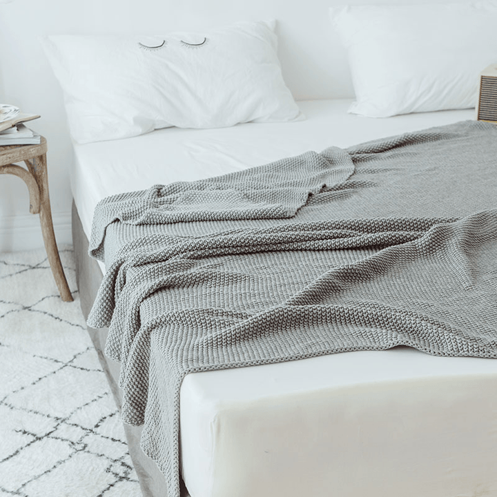 Wool Cotton Soft Blanket Knitting Warm Bedspread Sofa for Home Textiles - MRSLM