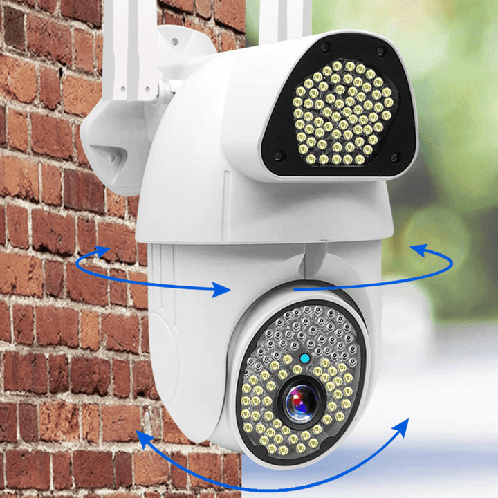 Xiaovv Security Camera Outdoor 135 LED Lights 360° 1080P View Wifi Home Surveillance Camera V380Pro APP Control with IP66 Weatherproof Moving Detection Color Night Vision 2-Way Audio Cloud Camera PTZ IP Camera - MRSLM