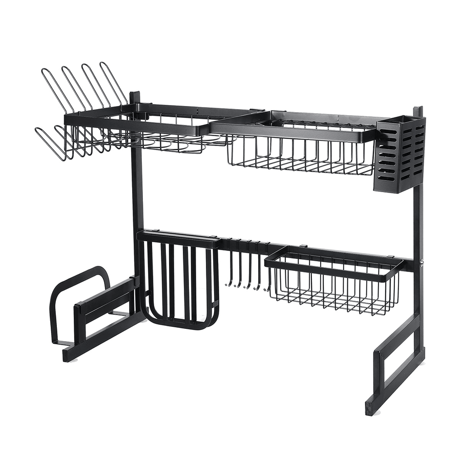 85/65Cm Stainless Steel Dish Rack over Sink Hooks Storage for Home Kitchen Arrangement - MRSLM
