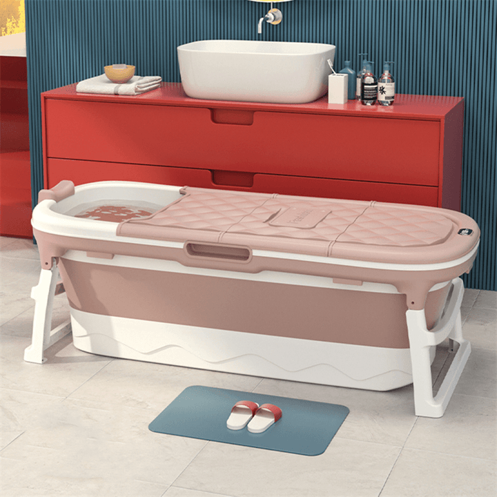 1.5M Bathtub Bath Barrel Adult Child Folding Temperature Display Bath Tub Soaking Tub Basin Baby Swim Sauna - MRSLM