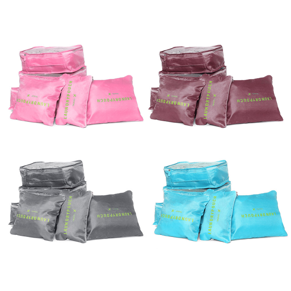 SAGM 6 in 1 Outdoor Travel Sorting Clothes Storage Bag Luggage Packing Bag Clothes Bags - MRSLM