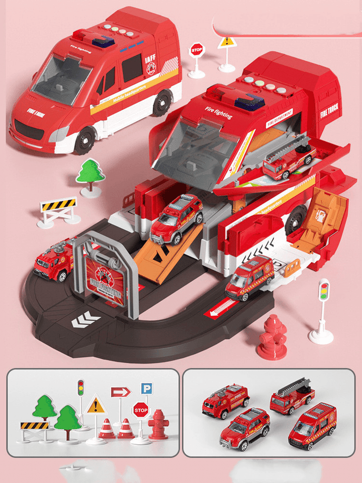 Net Red Children'S Toys Deformation Parking Lot Car Track - MRSLM