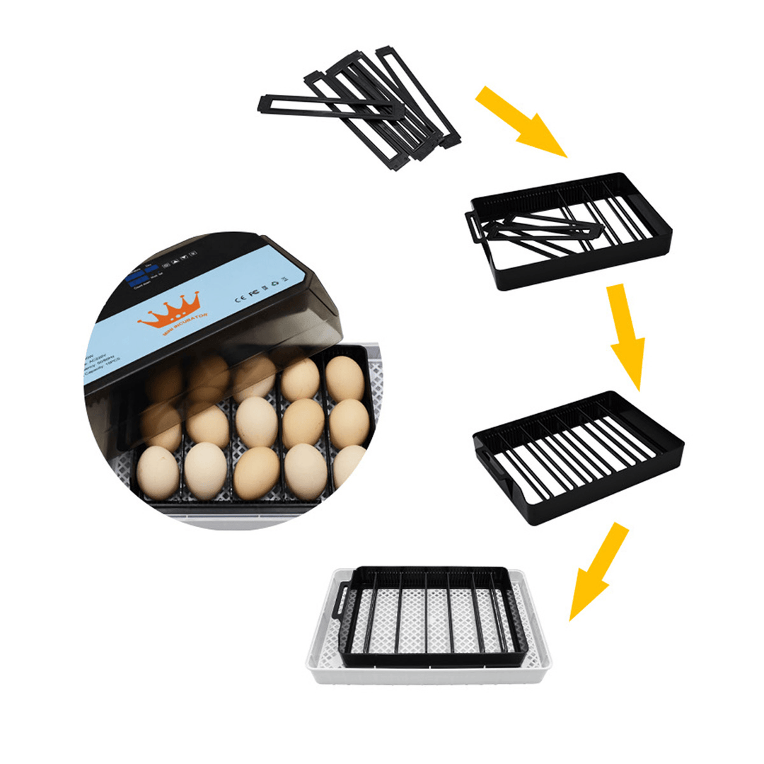 15 Eggs Fully Automatic Incubator Digital Poultry Hatcher Egg Turning LED Lamp - MRSLM