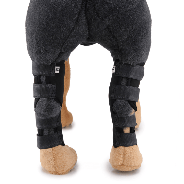 Dog Rear Hock Braces Canine Hind Hock Joint Sleeves with Safety Gear Reflective Straps - MRSLM