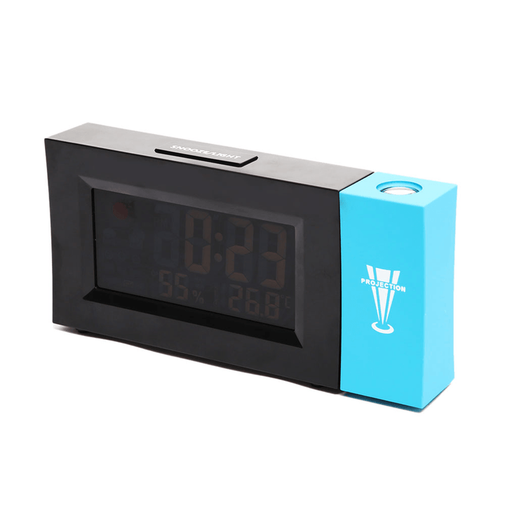 8290 Electric LED Weather Forecast Clock with Time Projection Color Screen Dual Power Supply Temperature and Humidity Display Alarm Clock - MRSLM