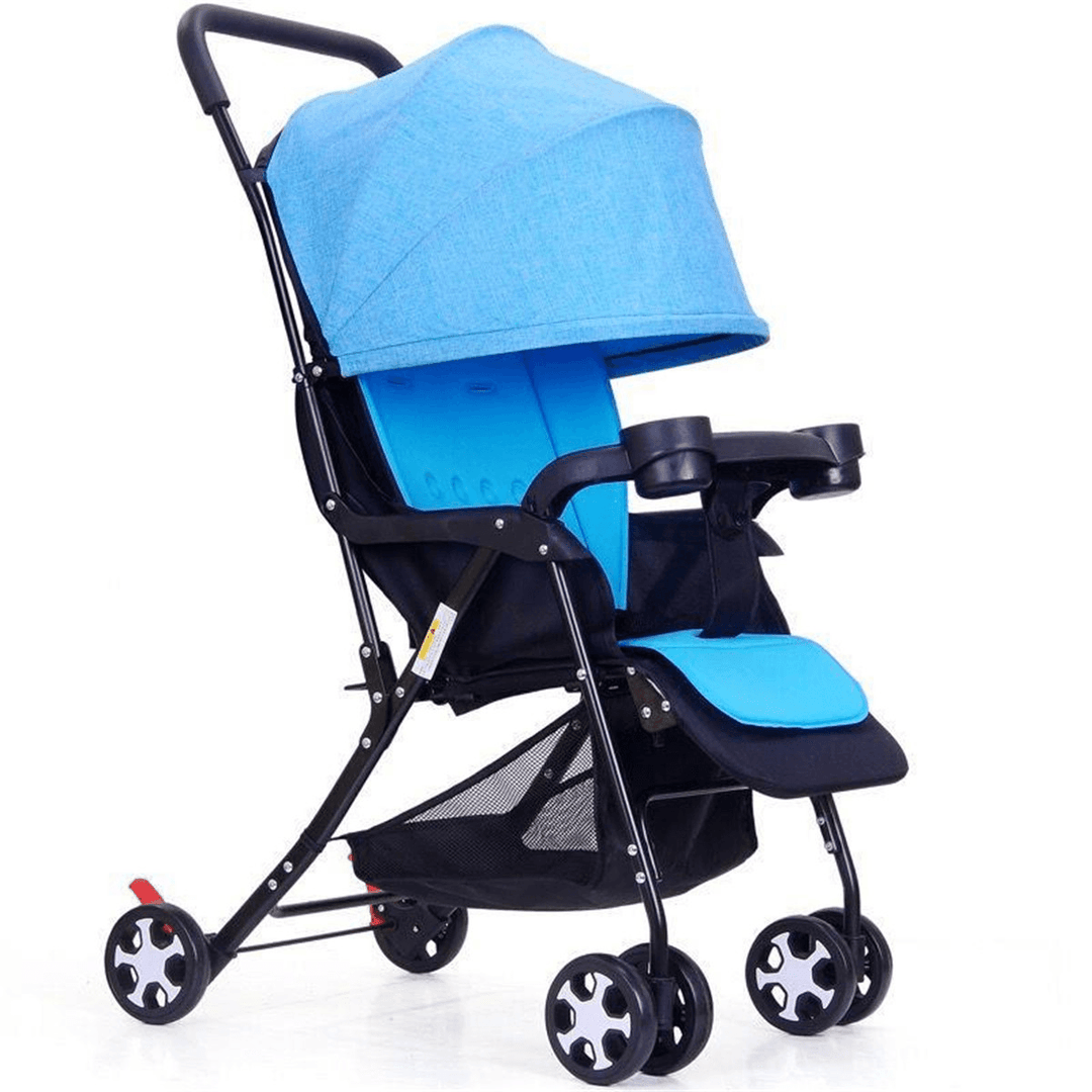 Baby Folding Adjustable Stroller Pushchair with 600D Waterproof＆Sunscreen Oxford Safe Stable Kids Toddler Pram Car for 0-3 Year Old - MRSLM