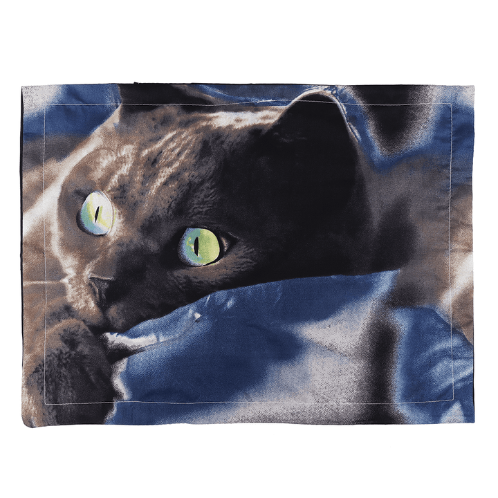 3D Cat Cotton Queen King Double Duvet Quilt Cover Sheet Pillowcase Bedding Sets - MRSLM