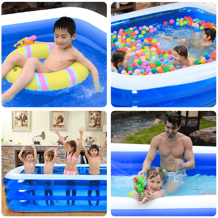 1~3Persons 188Cm*142Cm*68Cm Three-Layer Inflatable Pool Summer Swimming Garden Outdoor Inflatable Swimming Pool for Children Adult - MRSLM