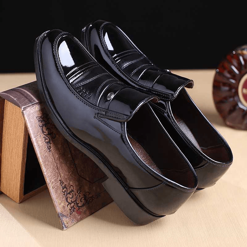 Men'S Casual Office Formal Work Oxfords Leather Shoes round Toe Business Dress - MRSLM