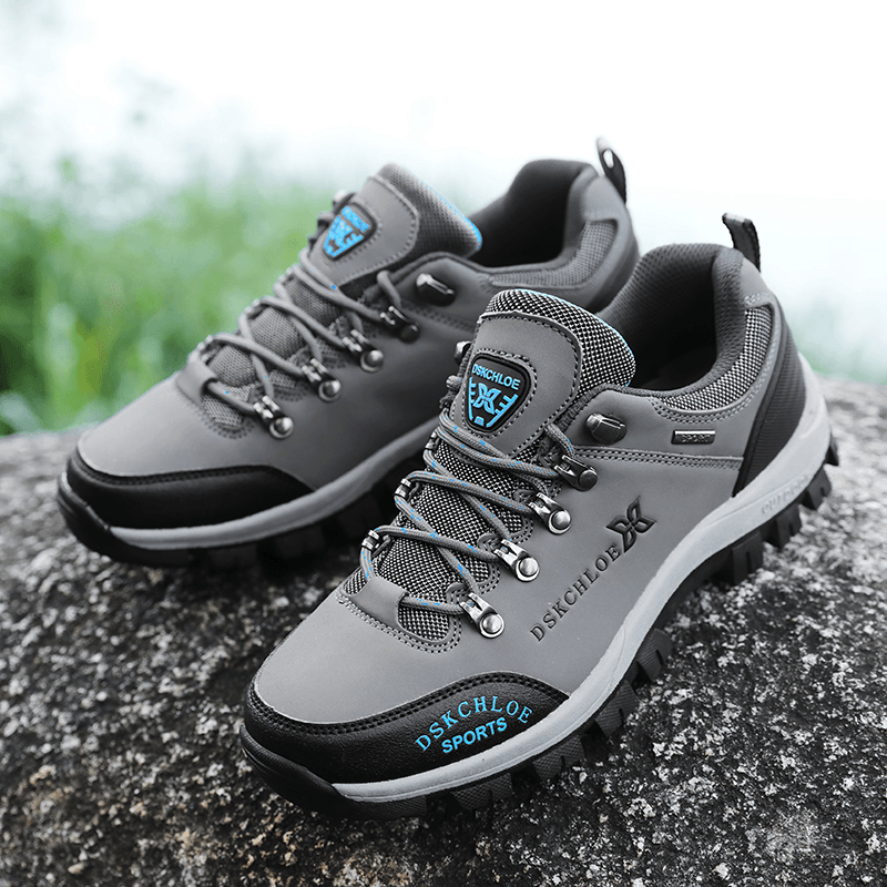 Men Breathable Non Slip Soft Bottom Lace up Comfy Outdoor Casual Sports Shoes - MRSLM