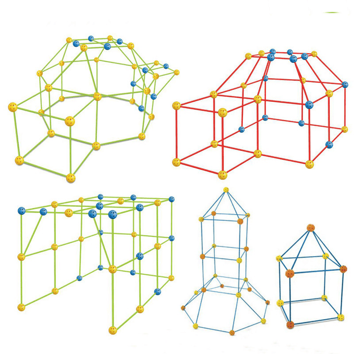 Ipree® Kids DIY Building Tent Creativity Intellectual Training Rockets Tunnels Tower Play Tent for Boys Girls Gift Outdoor Garden Home - MRSLM