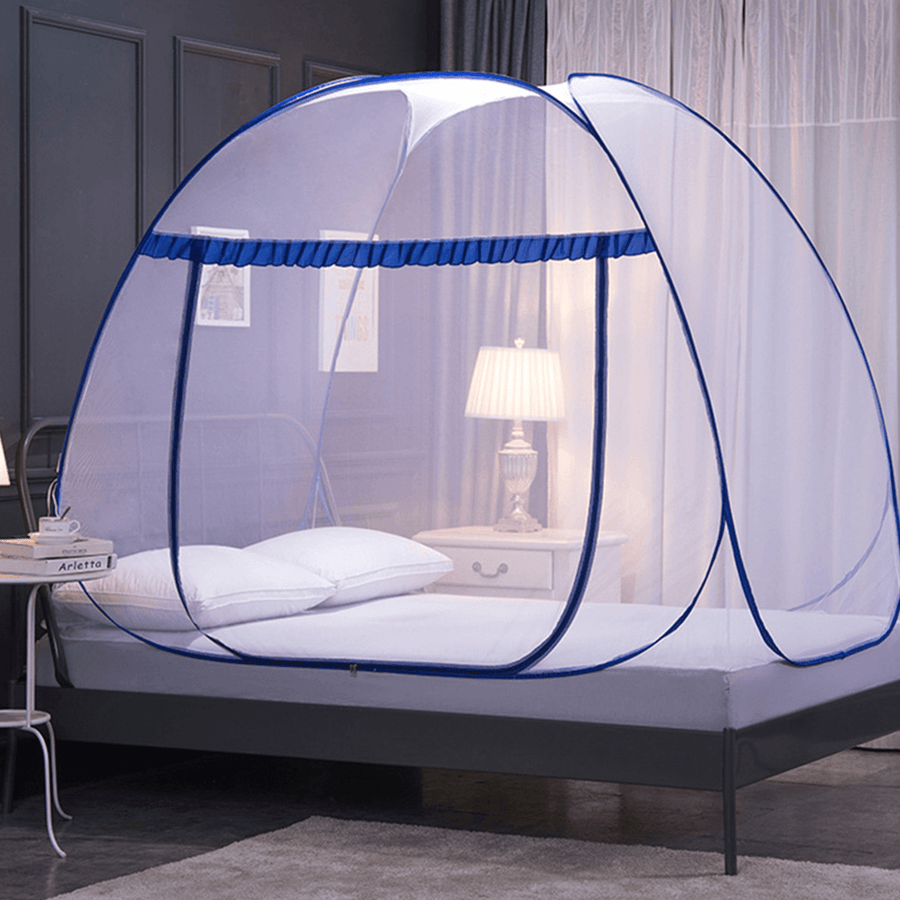 Folding Mosquito Net Zipper Single Door Netting Tent Mongolian Yurt Lace Cover - MRSLM