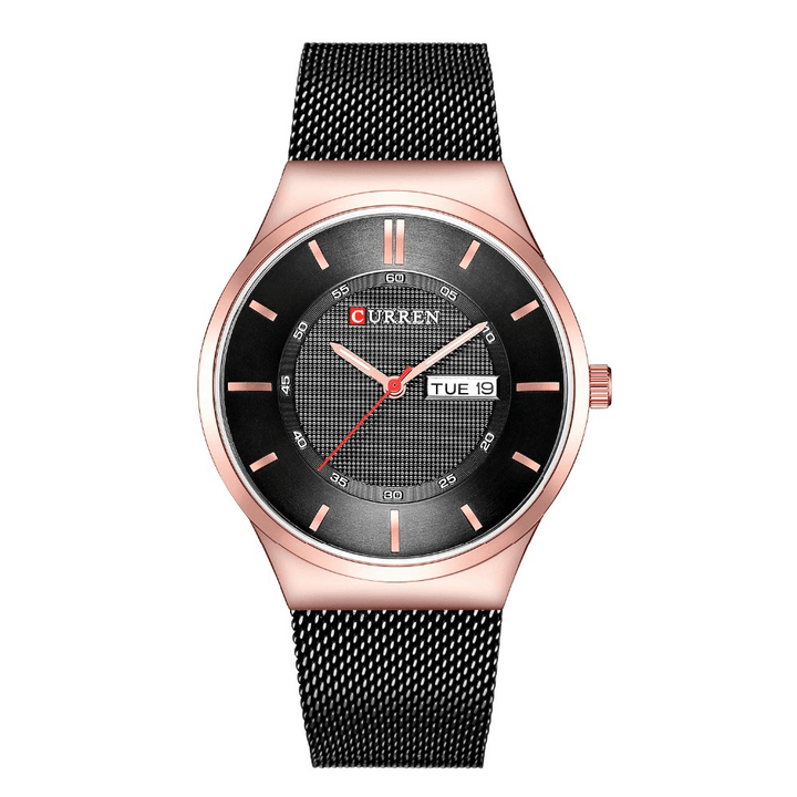 CURREN 8311 Ultra Thin Casual Style Quartz Watch Date Week Display Waterproof Men Watch - MRSLM