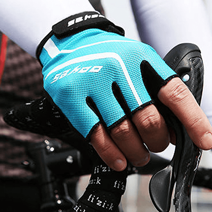 Summer Half Finger Gloves Shock-Absorbing Wet-Draining for Outdoor Cycling - MRSLM