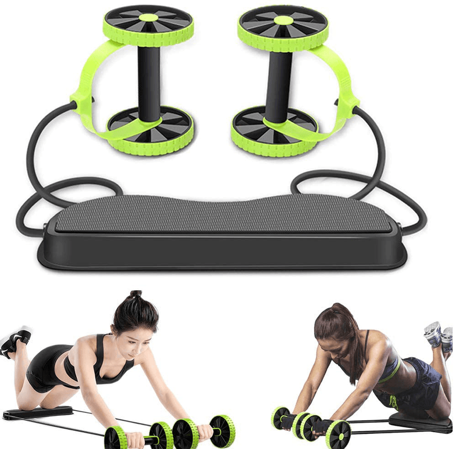Double Ab Roller Abdominal Trainer Multifunctional Core Puller Roller Slimming Muscle Fitness Exercise Tools - MRSLM