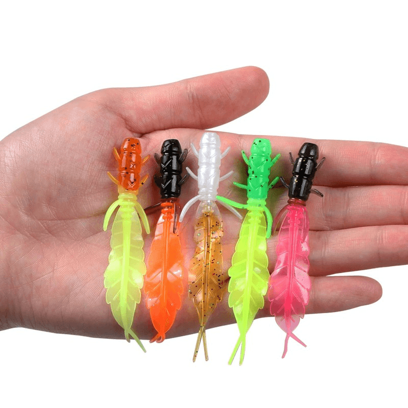 JOHNCOO 75Mm/1.3G 30PCS Fishing Lures Two Color Soft Lures V-Shaped Tail Fishing Tackle - MRSLM