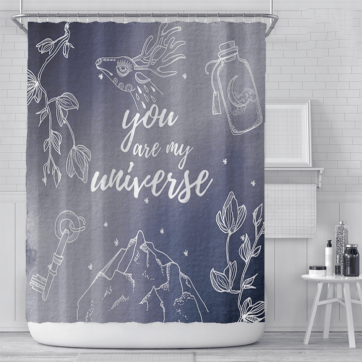 180X180Cm Waterproof Shower Curtain Star Shower Curtain Digital Printing Polyester Shower Curtain for Bathroom Decor - MRSLM