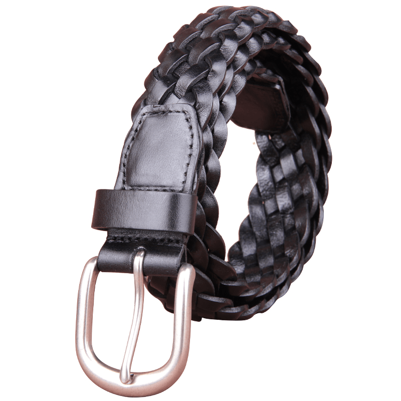 Hand-Woven Belt Men'S Simple Pin Buckle First Layer Pure Cowhide Retro Leather Men - MRSLM