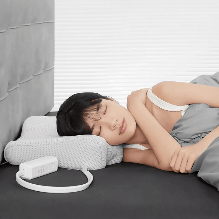 Lejia Multifunction Smart Sleep Traction Pillow from Technology Hot Compress Lift Massage Electric Adjustable for Neck Back Shoulder Care - MRSLM