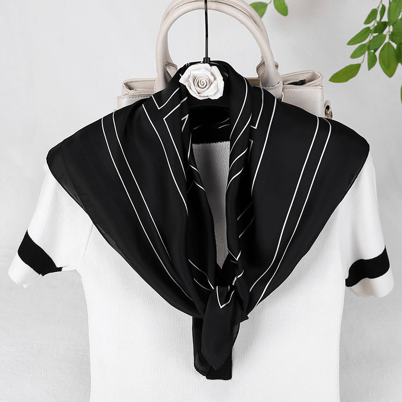 2021 New Simple Temperament Imitation Silk Small Square Scarf with Dress Printing Silk Scarf Professional Small Scarf Wholesale - MRSLM