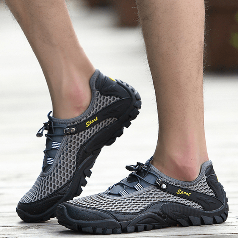 Men anti Collision Toe Mesh Outdoor Hiking Sneakers - MRSLM