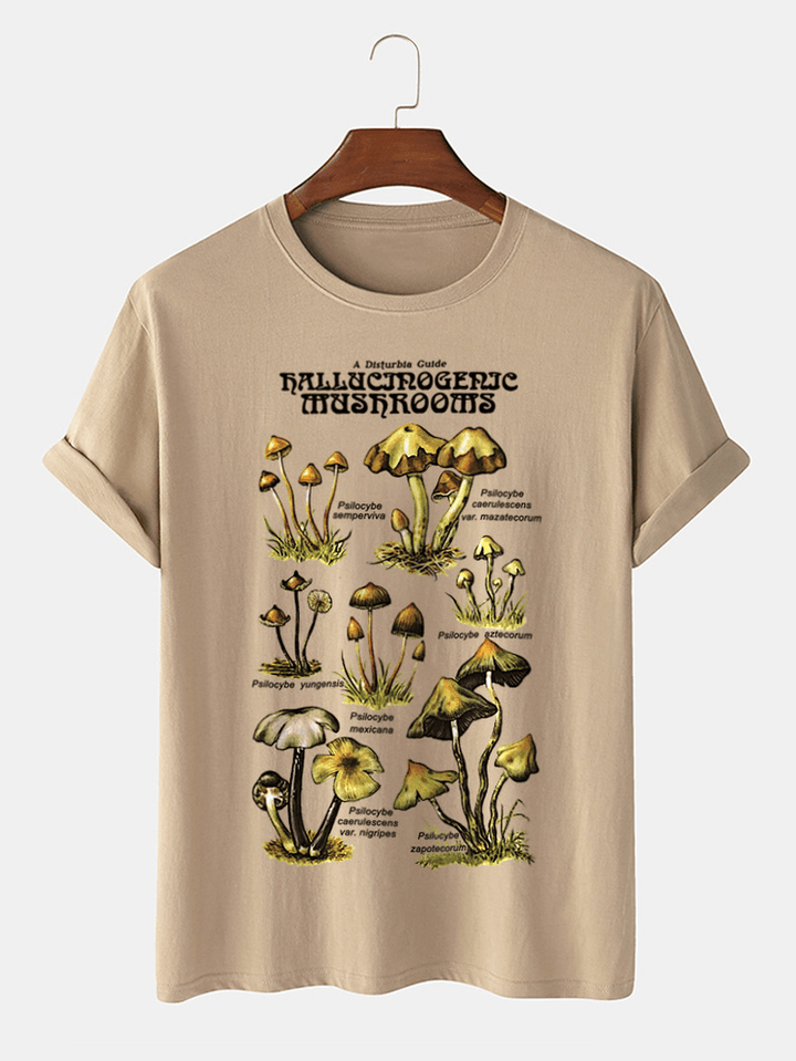 Mens 100% Cotton Mushroom Sort Graphic Print Community Spirit T-Shirt - MRSLM