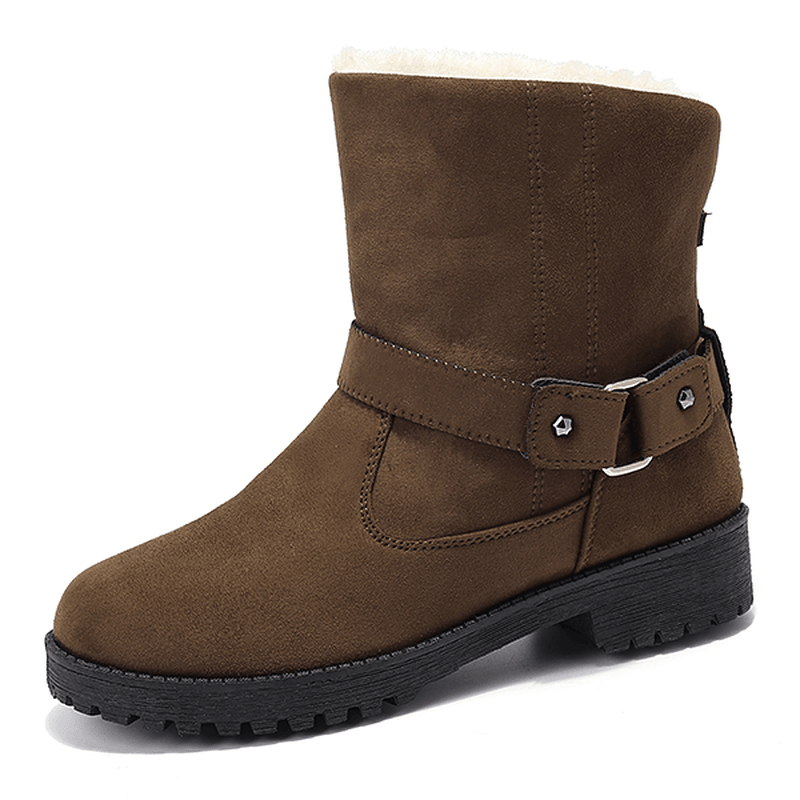 US Size 5-12 Winter Fur Lining Keep Warm Snow Boots - MRSLM