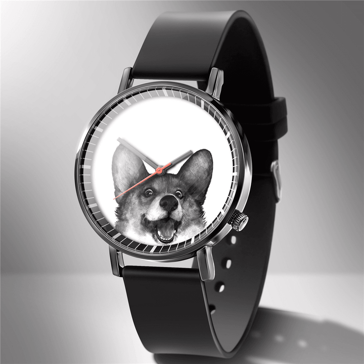 Fashion Quartz Watch Animal Print Men Business Watch Cute Black-White Dogs Cats Pattern Women Quartz Watch - MRSLM