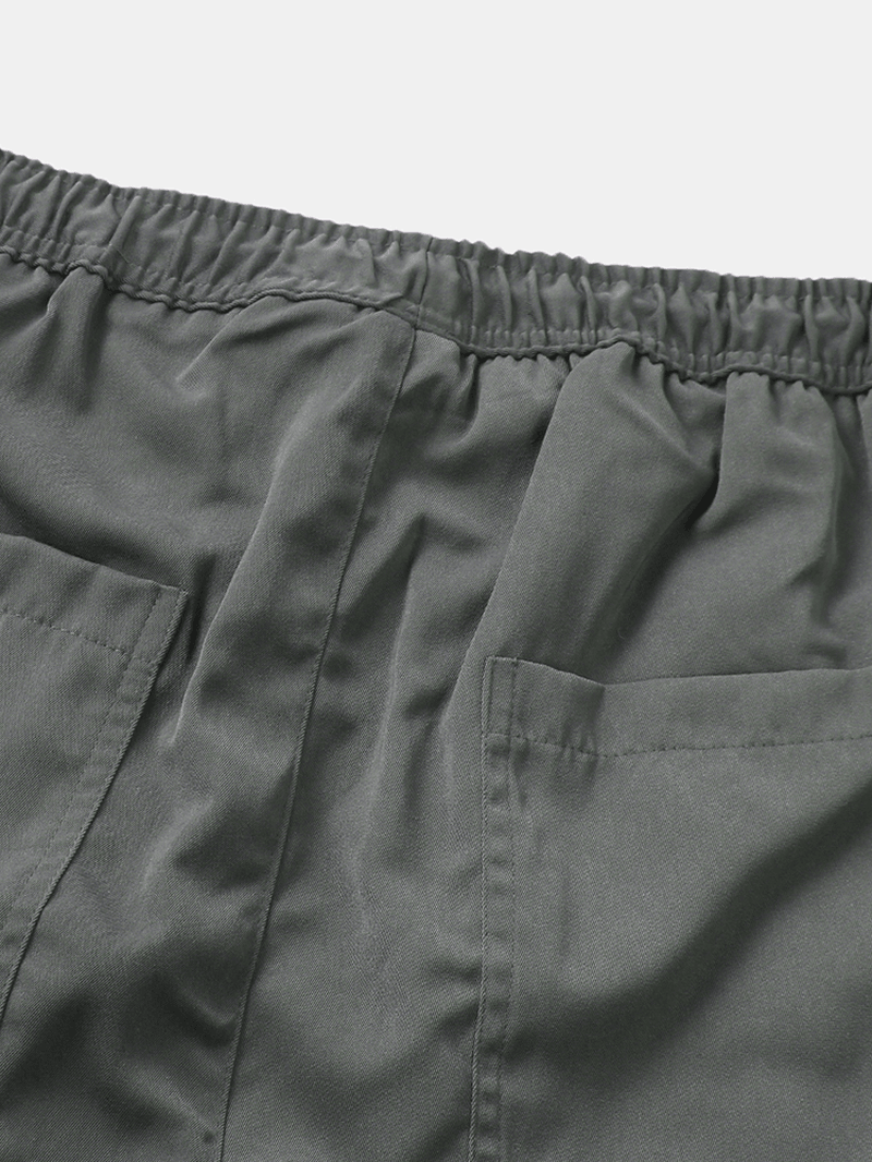 Mens Casual Side Pocket Elastic Ankle Drawstring Waist Cargo Pants - MRSLM