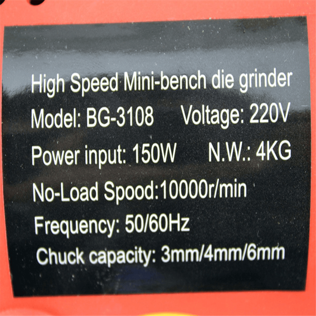 BG-3108A 220V 150W Electric Bench Grinder Machine Double Wheel Grinding Pivots Polishing Tools Set - MRSLM