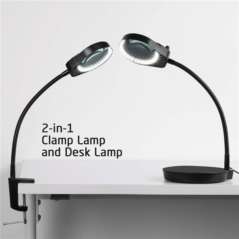 PD-4S Clamp Desktop 2 in 1 USB Magnifier Lamp with 38Pcs Led Lights 8X Magnifying Glass for PCB Inspection Reading and Handcrafts - MRSLM