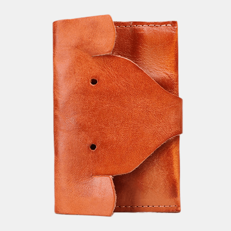 Women Genuine Leather Cowhide Cute Cartoon Elephant Pattern Storage Bag Coin Bag Wallet - MRSLM