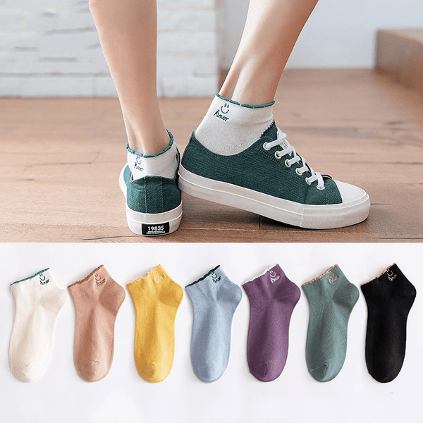 Socks Women'S Socks Shallow Mouth Ins Low Cut Thin Short Tube Sweat-Absorbent Breathable Japanese Cotton Socks Boat Socks - MRSLM