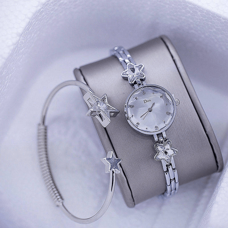 Fashion Luxury Elegant Crystal Lucky Star Pattern Ladies Bracelet Wristwatches Quartz Watch - MRSLM