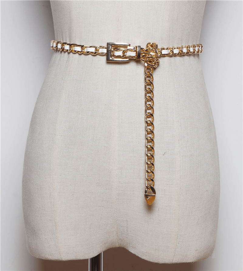 Simple and Versatile Korean Fashion Sweater Suit Waist Belt with Skirt - MRSLM