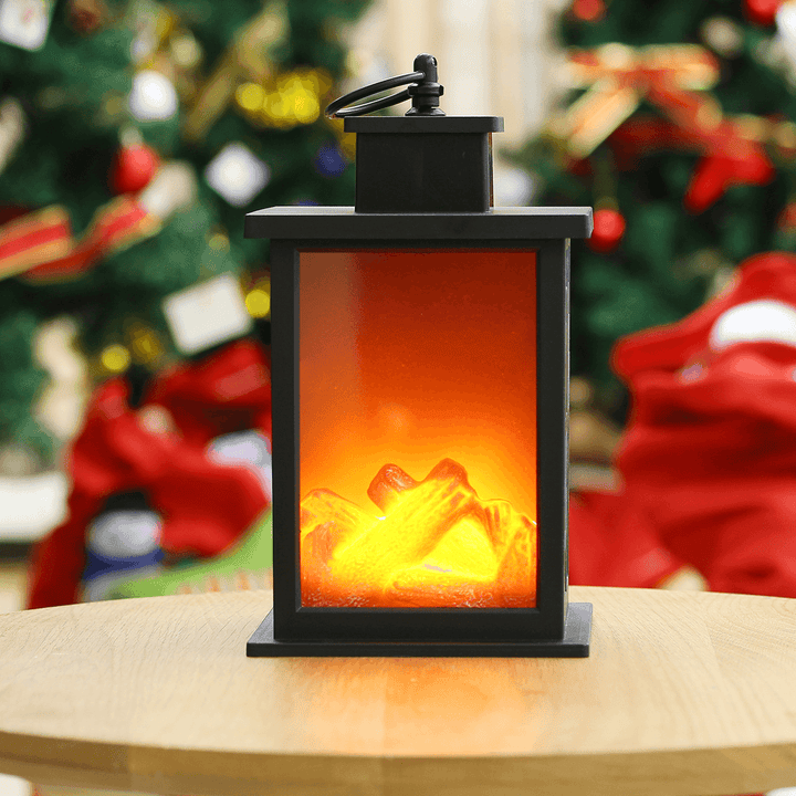 LED Fireplace Lantern Flameless Light Fire Effect Vintage Battery Power Lamp HOT - MRSLM