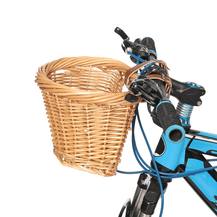 Travel Carry Bag Carrier Bike Wicker Bicycle Front Basket Bike Basket Dog Cat Pet Seat Carrier - MRSLM