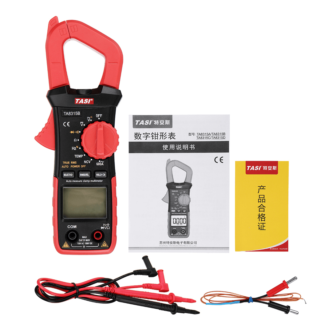 TA8315B Clamp Meter Multimeter High Precision Digital Ammeter Table AC and DC Universal Automatic Multifunction - MRSLM
