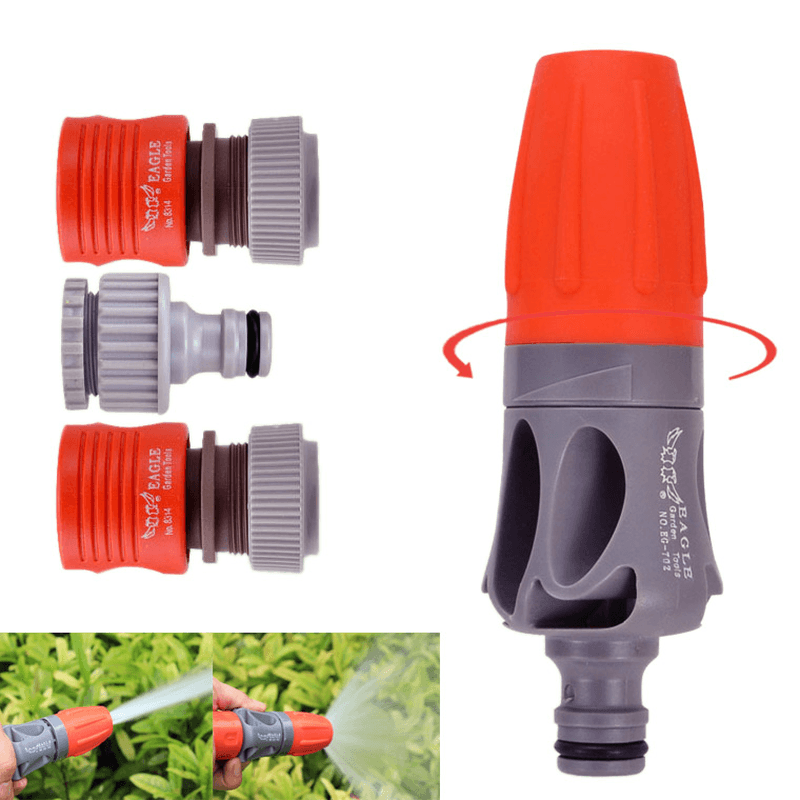 Adjustable TPR Rubber Coating Spray Nozzle Garden Watering Car Washing Sprayer with Connectors - MRSLM