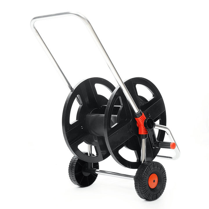 Garden Hose Cart 2 Wheel Garden Hose Reel Cart Holds 1/2 Inch 45M Hose Winding Tool Pipe Storage Cart - MRSLM