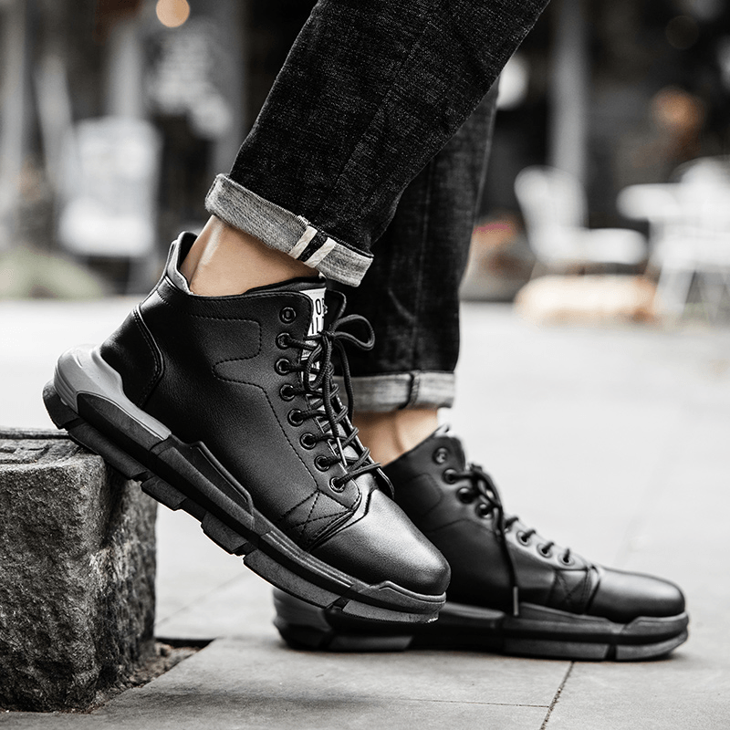 Men Platform High Top Comfy Wearable Casual Sneakers - MRSLM