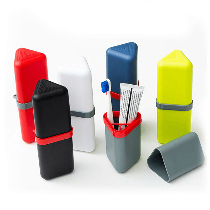 Honana Triangle PP Portable 6 Color Options Toothbrush Organizer Travel Washing Cup Storage Box - MRSLM