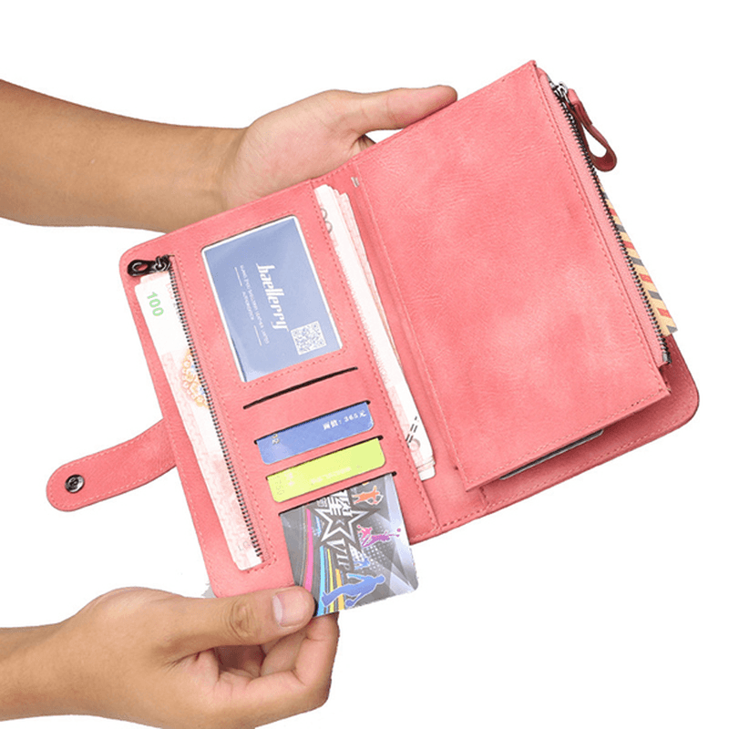 Baellerry Women 9 Cards Slots Long Wallet Phone Bag - MRSLM