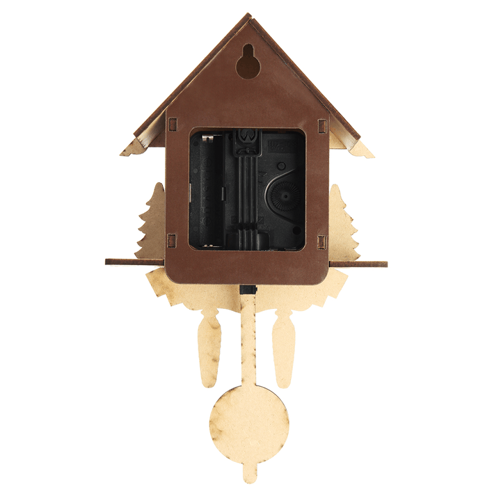 Classic Cuckoo Wooden Wall Hanging Chic Swing Clock Alarm Cow Dog Kid Home Decor - MRSLM