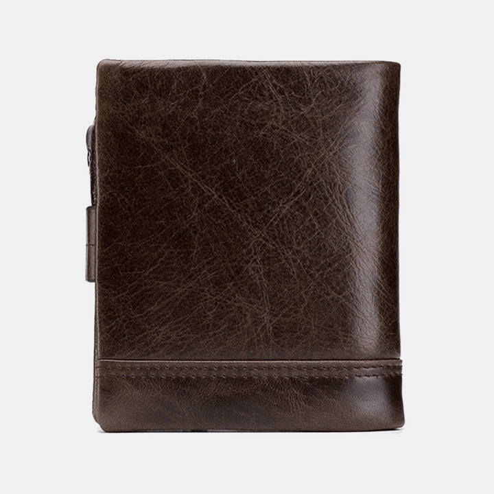 Men Genuine Leather Vintage Zipper Wallet - MRSLM