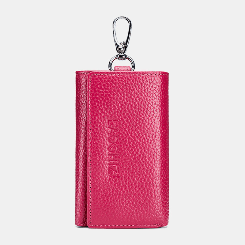 Men Genuine Leather RFID Anti-Theft Multifunctional Key Storage Purse Keychain Bag Hanging Wallet - MRSLM