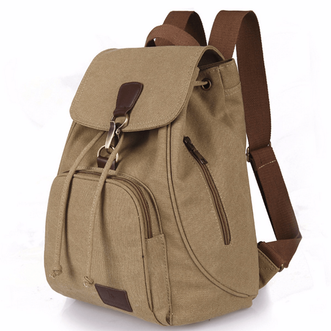Women Men Canvas Travel Satchel Shoulder Bag Anti-Theft Backpack School Rucksack Drawstring - MRSLM