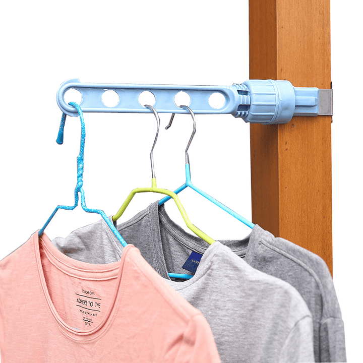 Creative Window Frame Cloth Hanger Rack Hang Holder 5 Hole Hanging Coat Storage Laundry Rack - MRSLM
