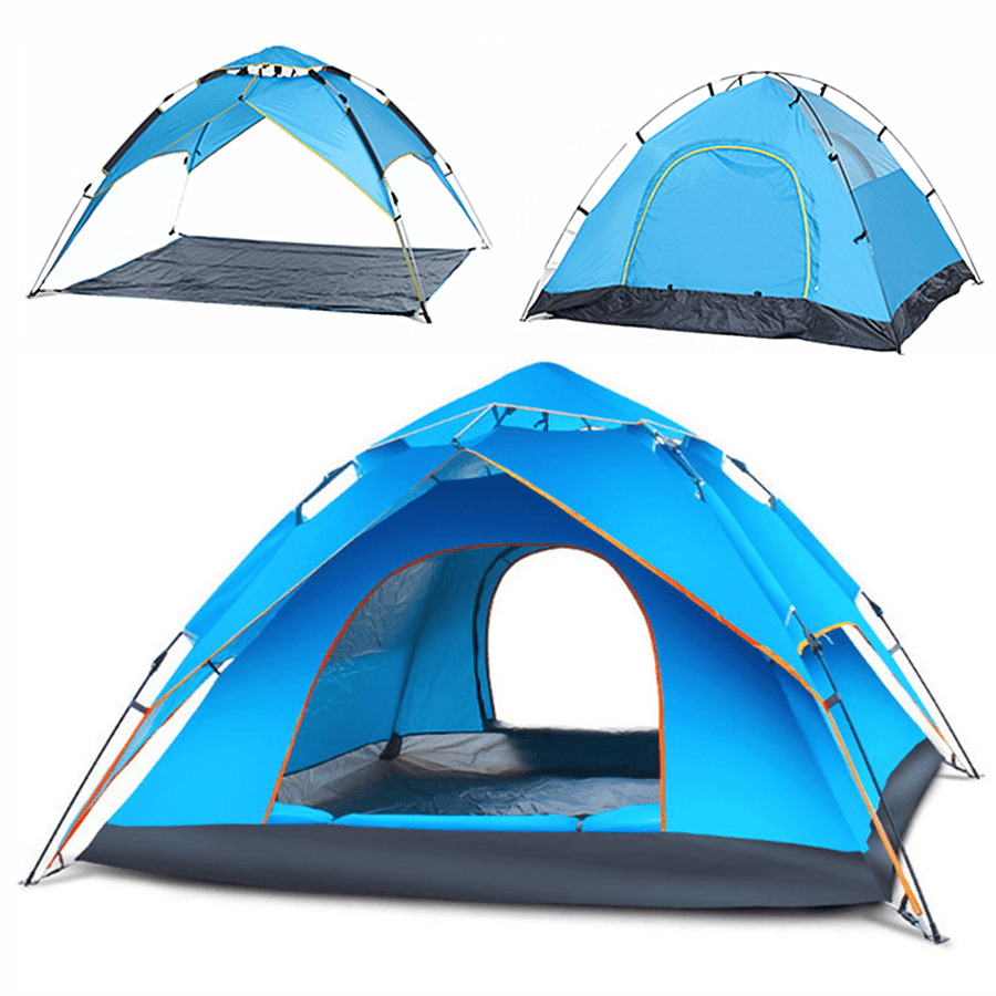 3-4 Person Camping Tent Instant Automatic Double Layer Waterproof Sunshade Canopy Outdoor Travel Beach - MRSLM