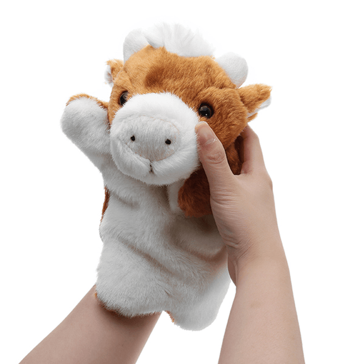 27CM Stuffed Animal Cow Hand Puppet Classic Children Figure Puppet Toys Plush - MRSLM
